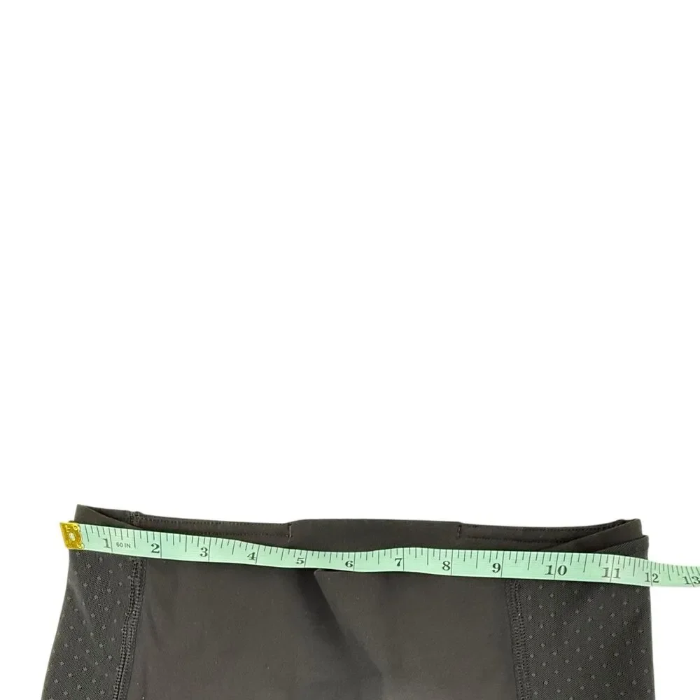 Lululemon Swiss Dot Cropped Leggings Women Size 6 Black Yoga Lace Mesh Sides